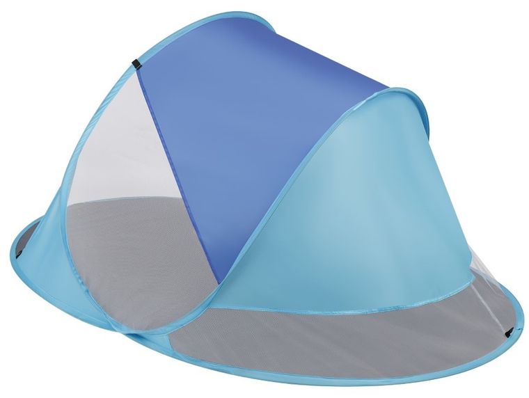 Enero Camp, namiot parawan plażowy samorozkładający Pop-up, niebieski, 190-120-90/70 cm