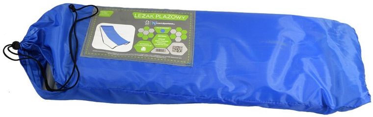 Enero Camp, składany leżak ogrodowo-plażowy z torbą, niebieski