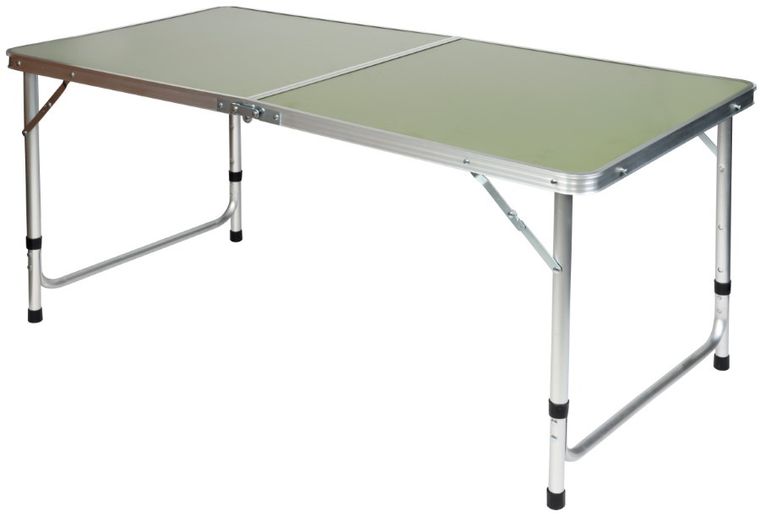 Enero Camp, składany stolik turystyczny, military green, 120-60-70/62/55 cm