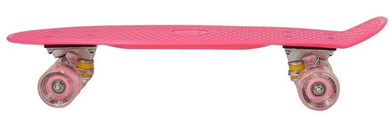 Enero, deskorolka LED, różowa, 22"
