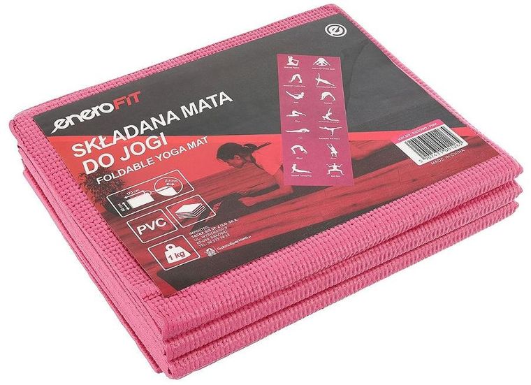 Enero, Fit, mata do jogi, różowa, 170-60-0.5 cm