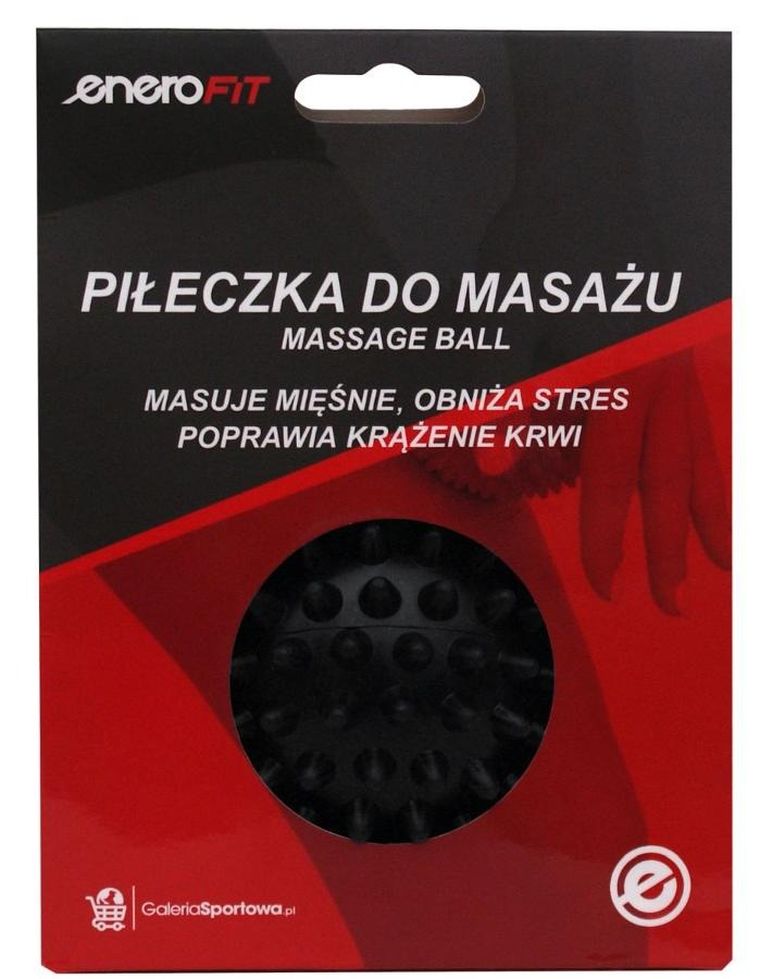 Enero fit, piłeczka do masażu, 7 cm, czarna hard