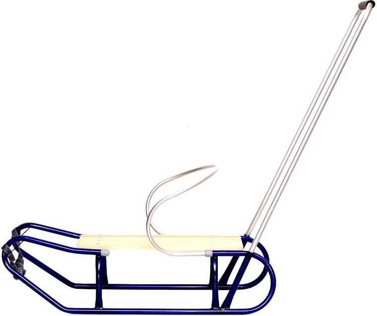 Enero, sanki metalowe z oparciem i pchaczem, niebieskie