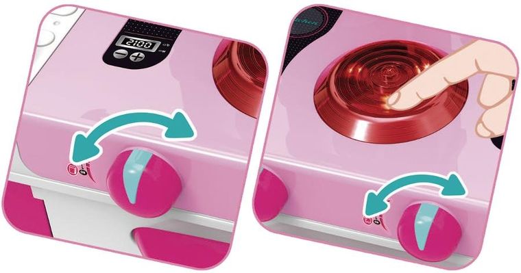 Enero Toys, kuchnia, 32 elementy, różowa, 64-29-87 cm