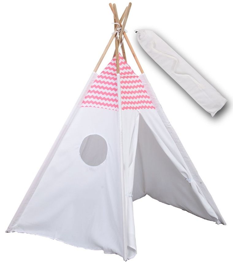 Enero Toys, namiot wigwam dla dzieci, różowo-biały