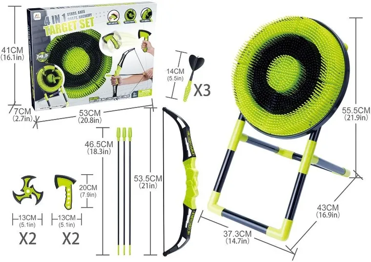 Enero, zestaw gier 4w1, dart/łuk/siekierka/shuriken