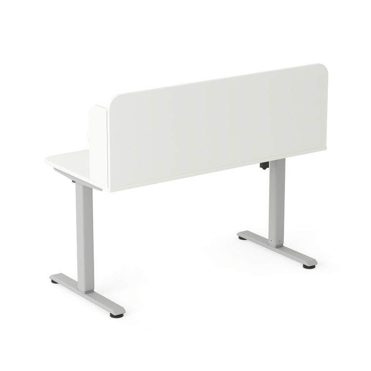 Entelo, Axio, biurko elektryczne regulowane z nadstawką, rozmiar 5-6, 120-65 cm, białe