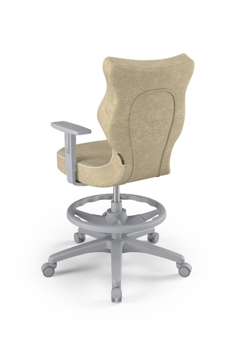 Entelo, Duo, krzesło biurowe z podnóżkiem i podłokietnikami, wzrost 159-188 cm, beżowe