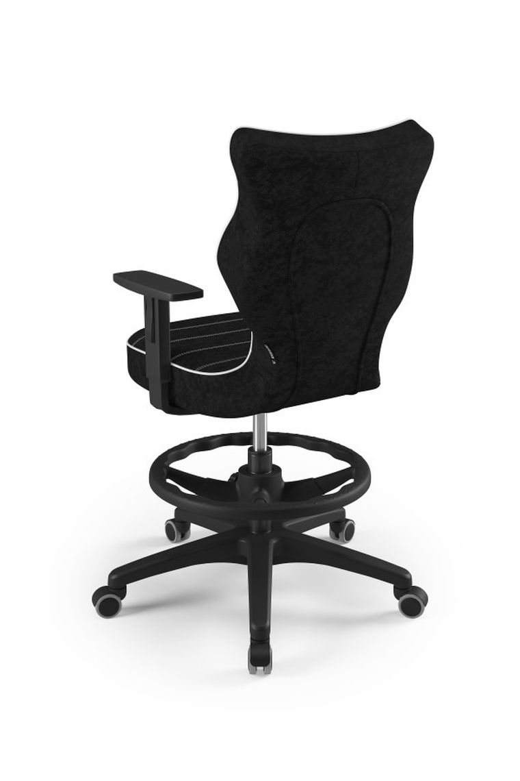 Entelo, Duo, krzesło biurowe z podnóżkiem i podłokietnikami, wzrost 159-188 cm, czarne