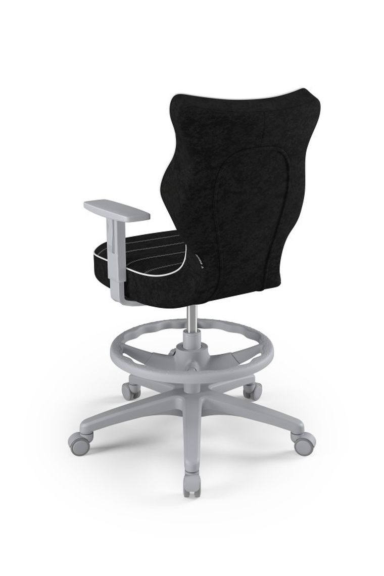 Entelo, Duo, krzesło biurowe z podnóżkiem i podłokietnikami, wzrost 159-188 cm, czarne