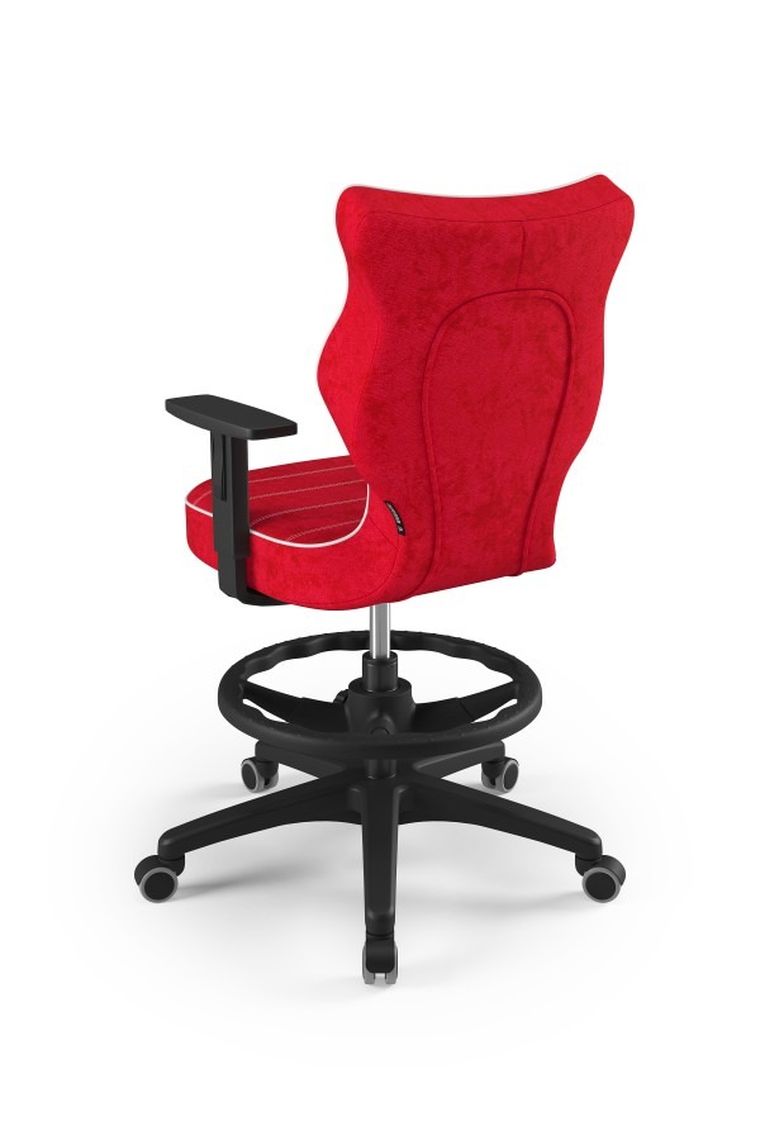 Entelo, Duo, krzesło biurowe z podnóżkiem i podłokietnikami, wzrost 159-188 cm, czerwone