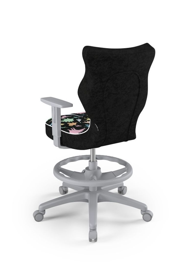 Entelo, Duo, krzesło biurowe z podnóżkiem i podłokietnikami, wzrost 159-188 cm, dinozaury