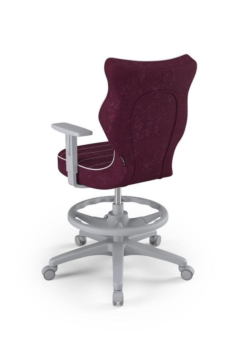 Entelo, Duo, krzesło biurowe z podnóżkiem i podłokietnikami, wzrost 159-188 cm, fioletowe