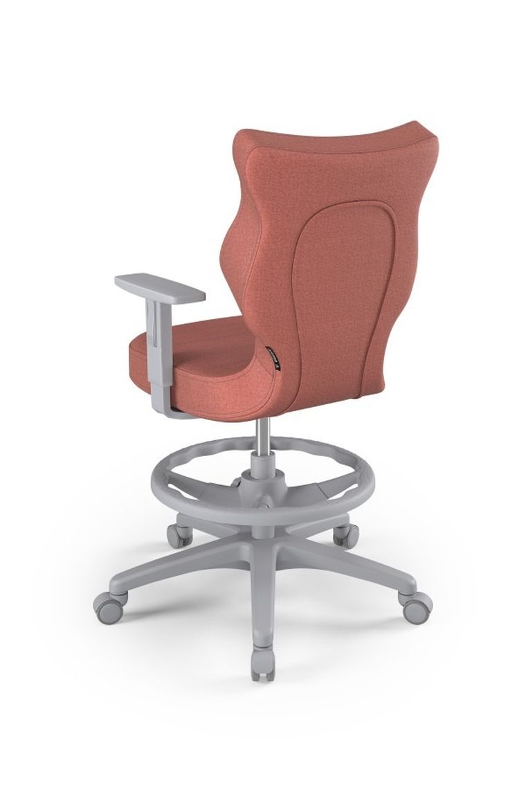 Entelo, Duo, krzesło biurowe z podnóżkiem i podłokietnikami, wzrost 159-188 cm, różowe