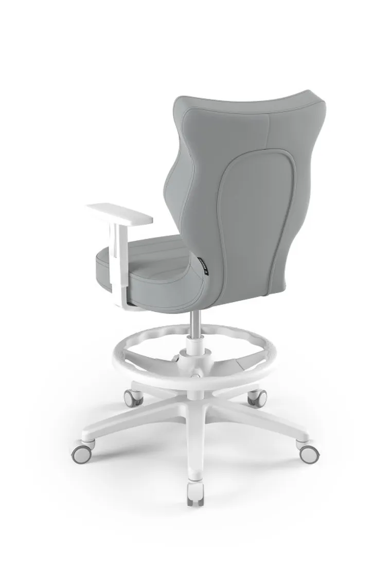 Entelo, Duo, krzesło biurowe z podnóżkiem i podłokietnikami, wzrost 159-188 cm, szare