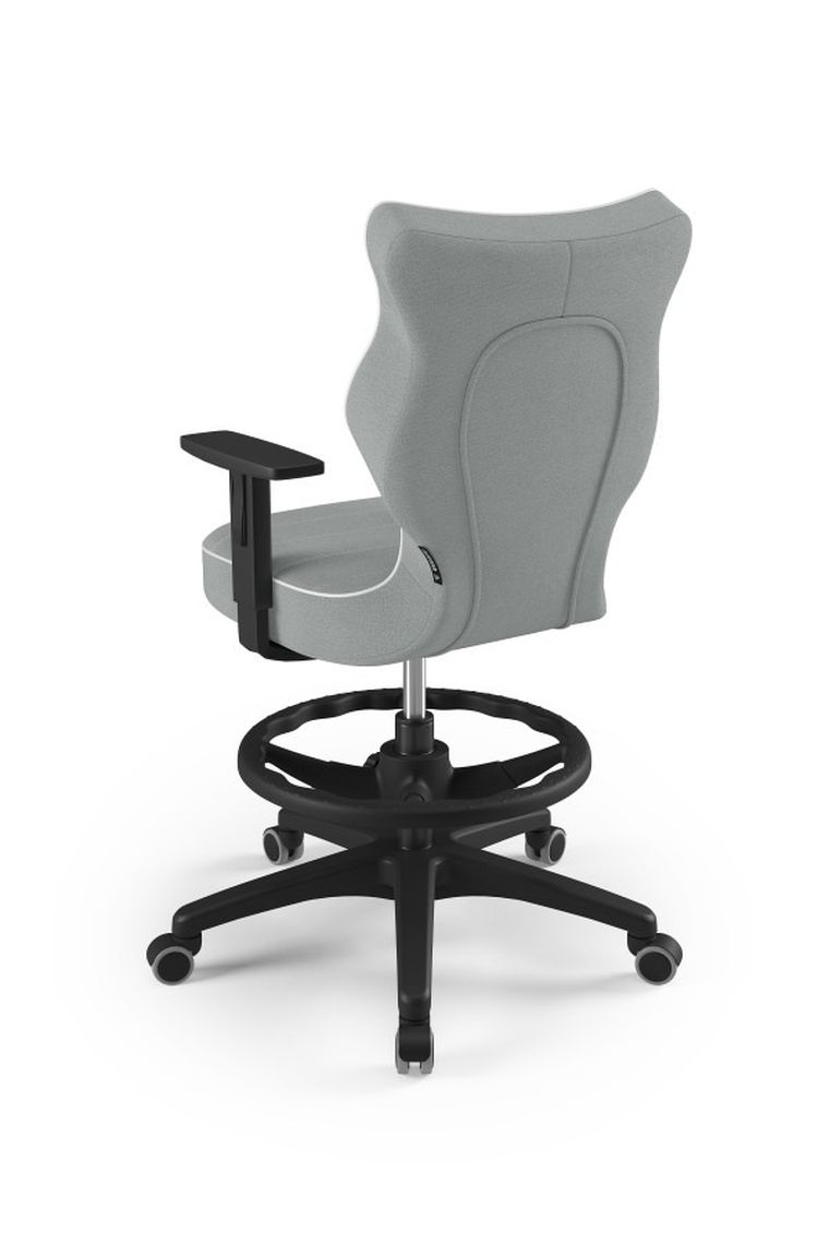 Entelo, Duo, krzesło biurowe z podnóżkiem i podłokietnikami, wzrost 159-188 cm, szare
