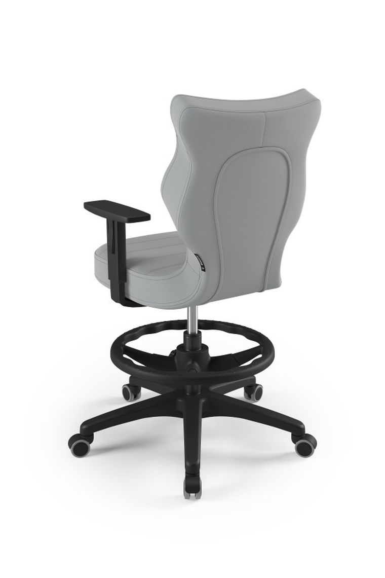 Entelo, Duo, krzesło biurowe z podnóżkiem i podłokietnikami, wzrost 159-188 cm, szare