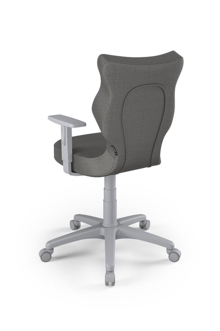 Entelo, Duo, krzesło młodzieżowe z podłokietnikami, wzrost 146-176,5 cm, ciemno szare