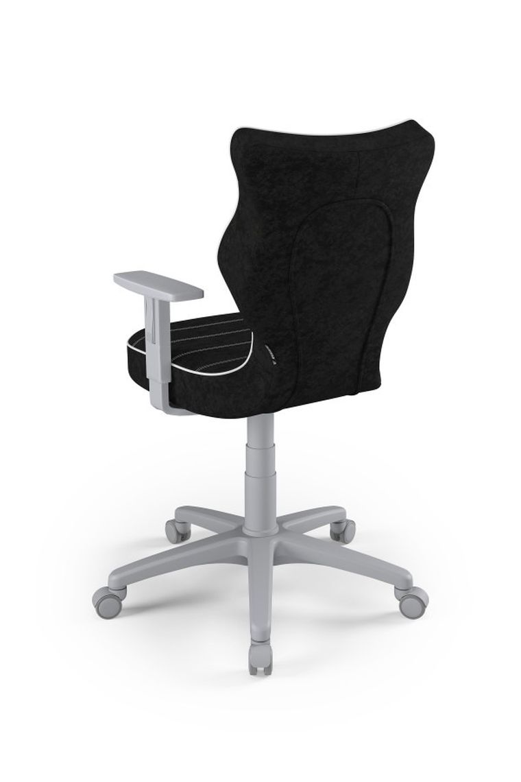 Entelo, Duo, krzesło młodzieżowe z podłokietnikami, wzrost 146-176,5 cm, czarne