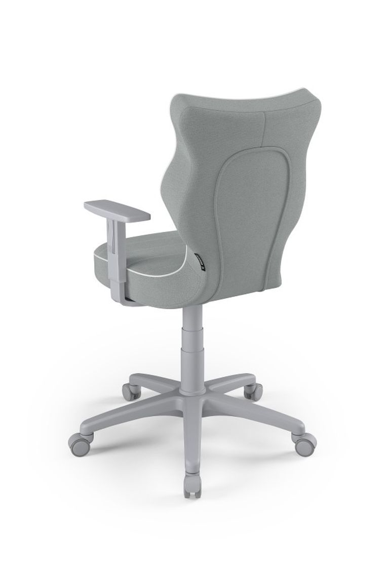 Entelo, Duo, krzesło młodzieżowe z podłokietnikami, wzrost 146-176,5 cm, szare