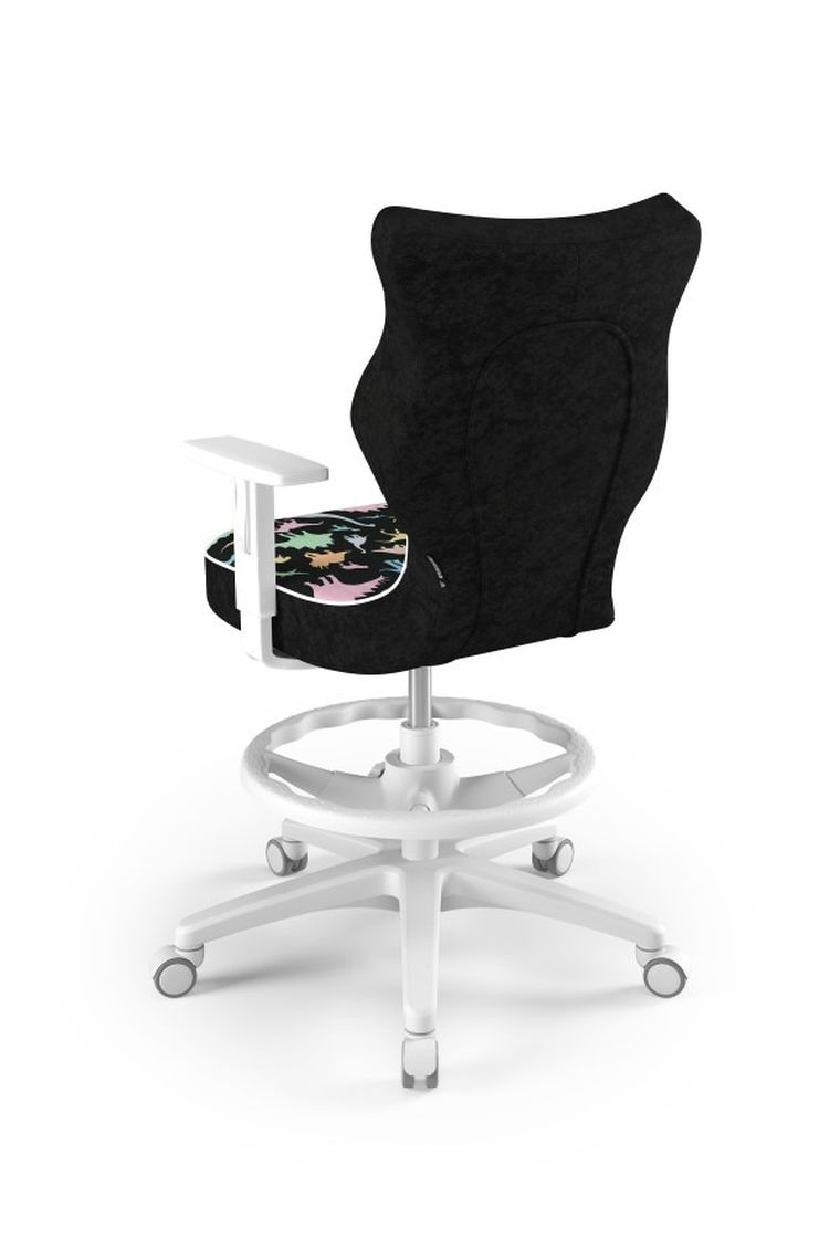 Entelo, Duo, krzesło młodzieżowe z podnóżkiem i podłokietnikami, wzrost 146-176,5 cm, dinozaury