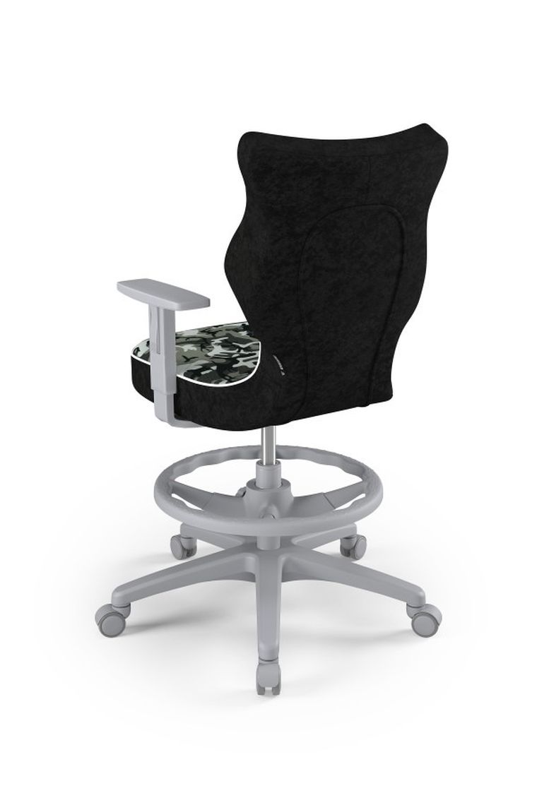 Entelo, Duo, krzesło młodzieżowe z podnóżkiem i podłokietnikami, wzrost 146-176,5 cm, moro