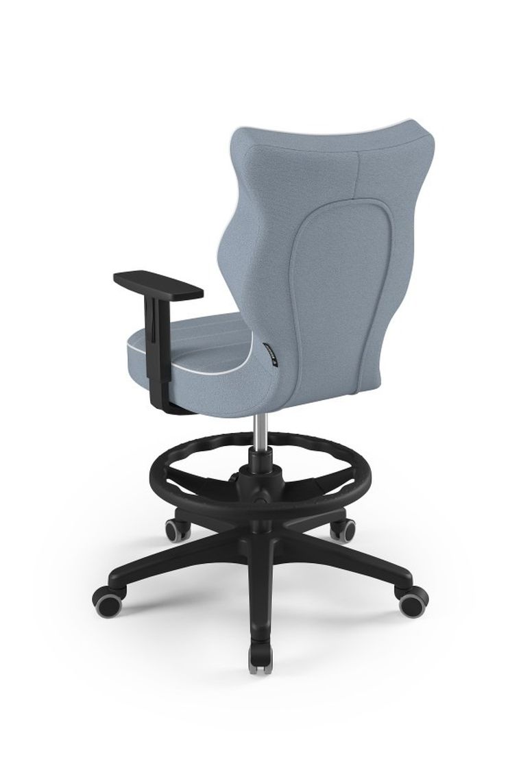 Entelo, Duo, krzesło młodzieżowe z podnóżkiem i podłokietnikami, wzrost 146-176,5 cm, niebieskie