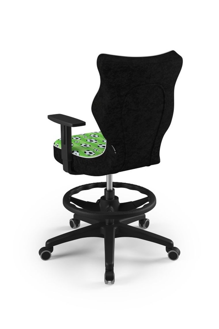 Entelo, Duo, krzesło młodzieżowe z podnóżkiem i podłokietnikami, wzrost 146-176,5 cm, piłki