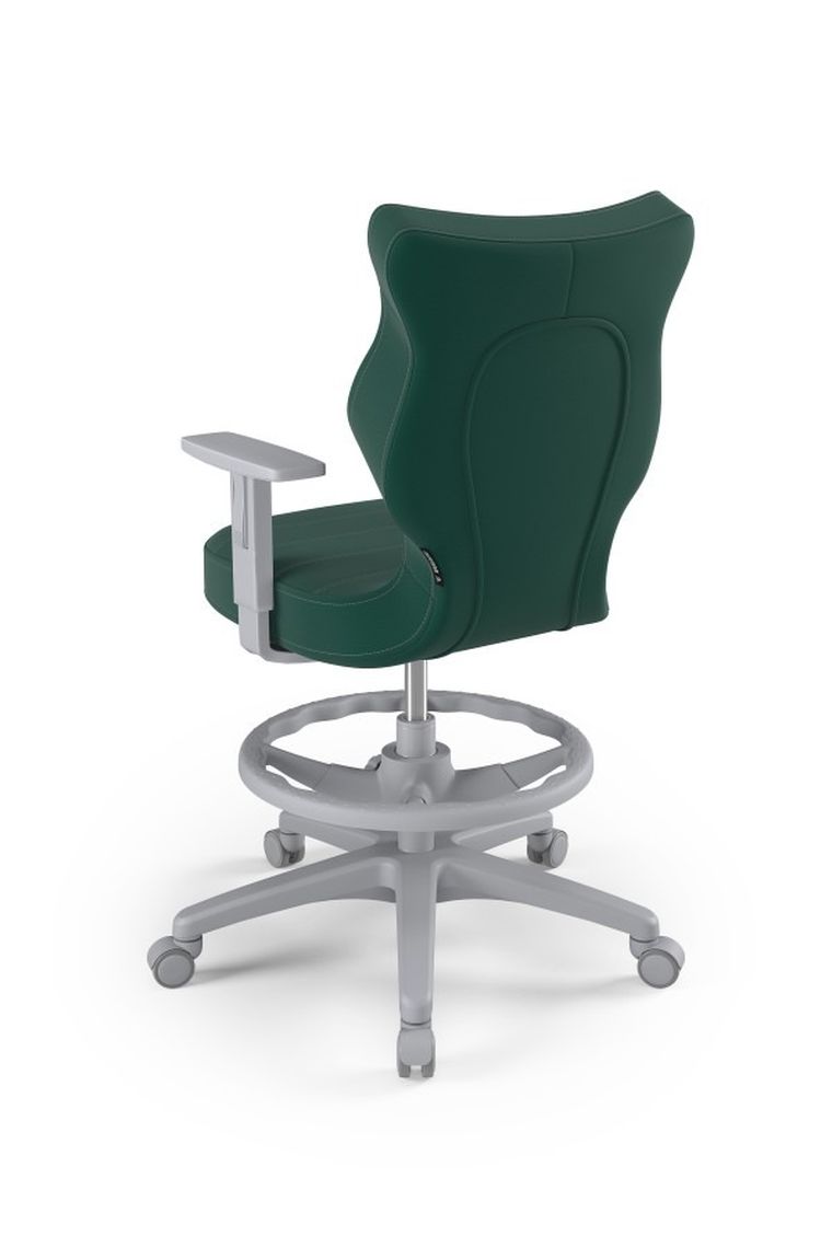 Entelo, Duo, krzesło młodzieżowe z podnóżkiem, wzrost 146-176,5 cm, zielone