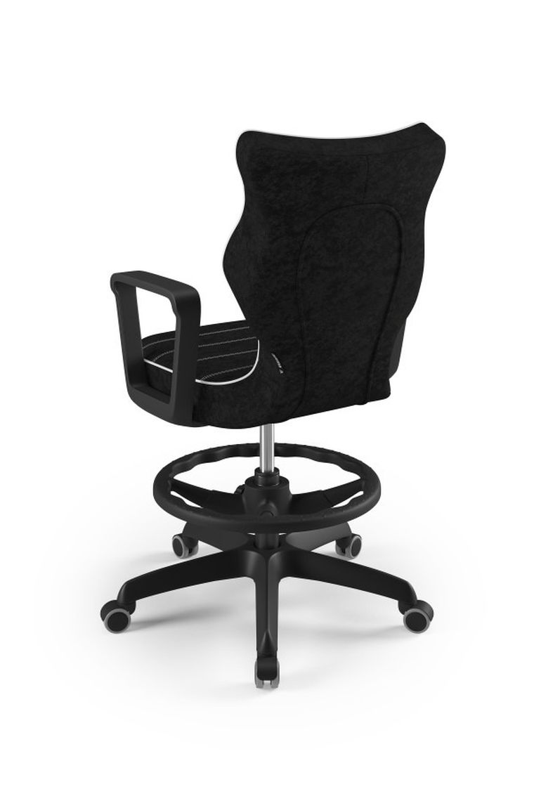 Entelo, Norm, krzesło biurowe z podnóżkiem i podłokietnikami, wzrost 159-188 cm, czarne