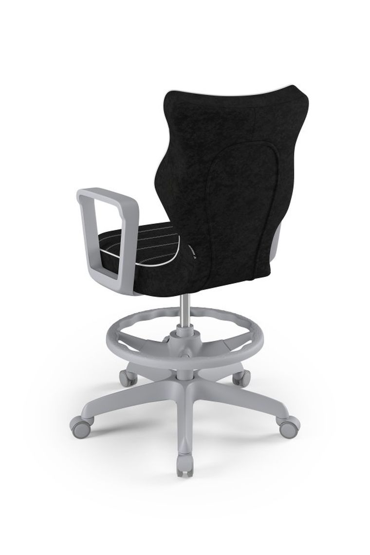 Entelo, Norm, krzesło biurowe z podnóżkiem i podłokietnikami, wzrost 159-188 cm, czarne