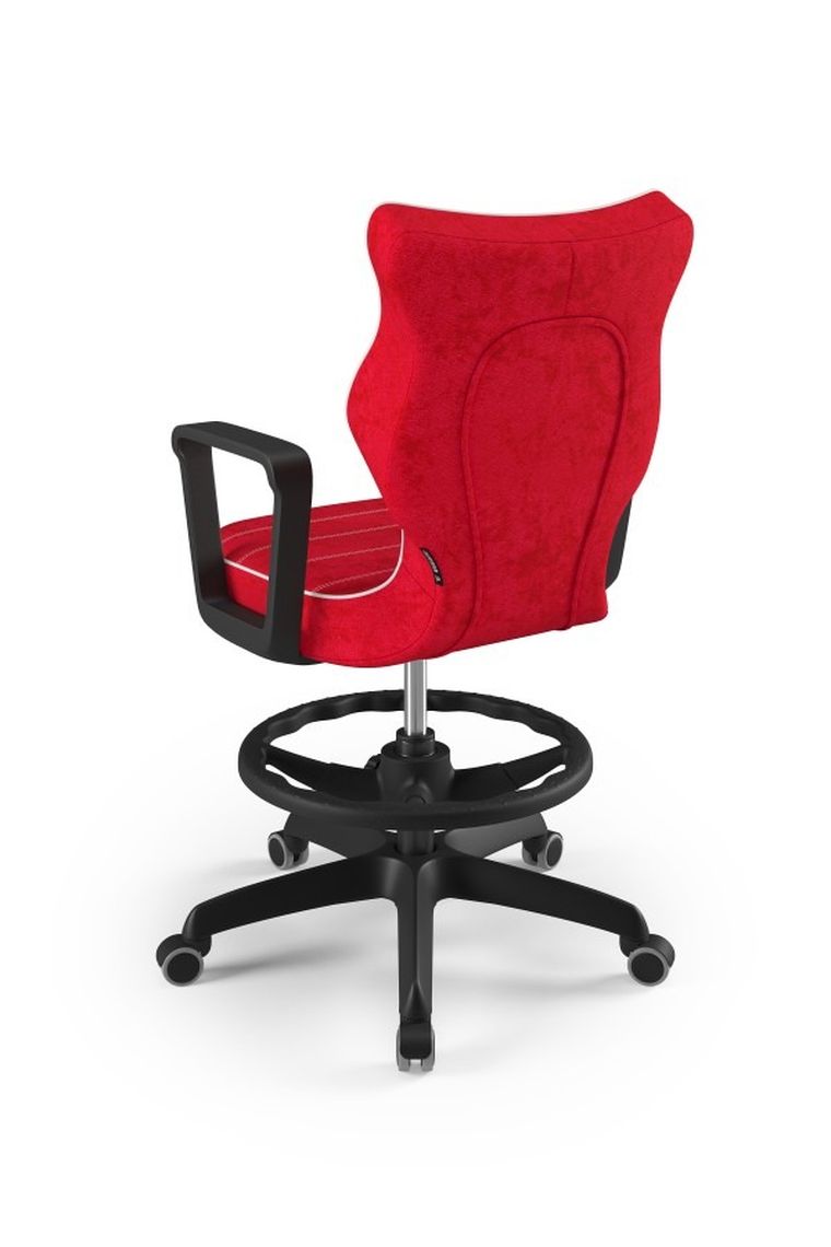 Entelo, Norm, krzesło biurowe z podnóżkiem i podłokietnikami, wzrost 159-188 cm, czerwone