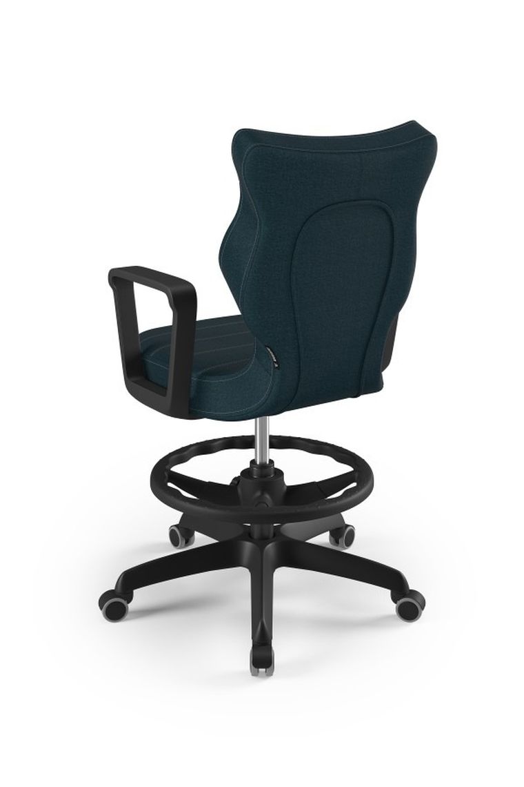 Entelo, Norm, krzesło biurowe z podnóżkiem i podłokietnikami, wzrost 159-188 cm, granatowe