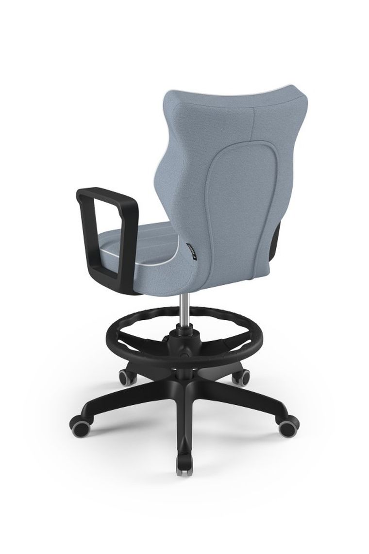 Entelo, Norm, krzesło biurowe z podnóżkiem i podłokietnikami, wzrost 159-188 cm, niebieskie