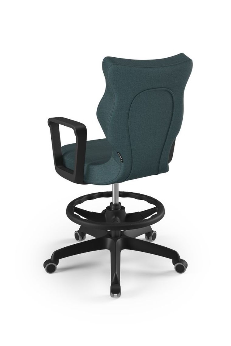 Entelo, Norm, krzesło biurowe z podnóżkiem i podłokietnikami, wzrost 159-188 cm, niebieskie