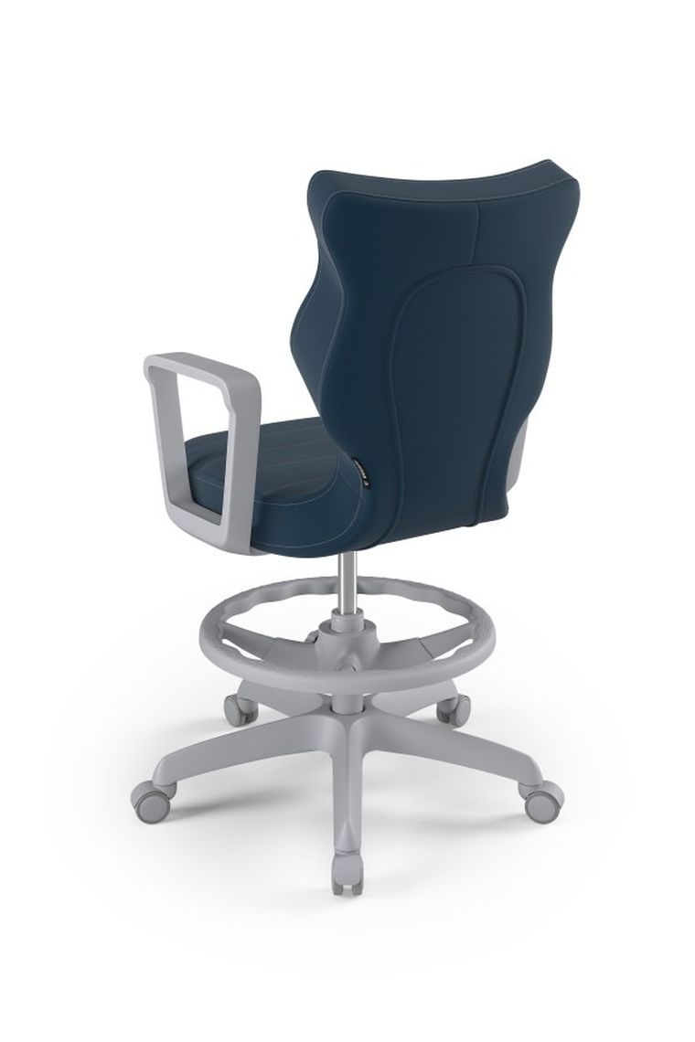 Entelo, Norm, krzesło biurowe z podnóżkiem i podłokietnikami, wzrost 159-188 cm, niebieskie