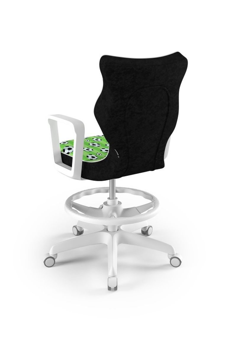 Entelo, Norm, krzesło biurowe z podnóżkiem i podłokietnikami, wzrost 159-188 cm, piłki