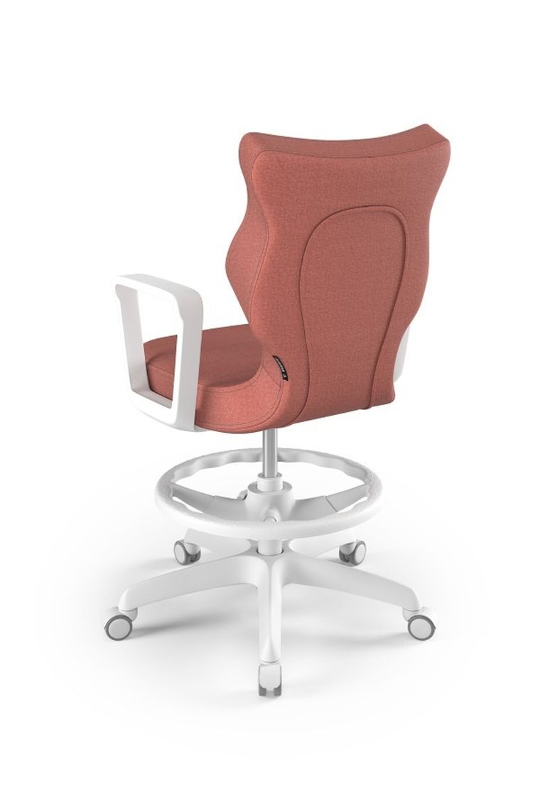 Entelo, Norm, krzesło biurowe z podnóżkiem i podłokietnikami, wzrost 159-188 cm, różowe