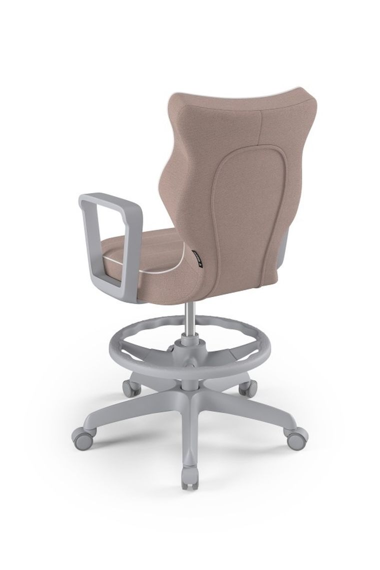 Entelo, Norm, krzesło biurowe z podnóżkiem i podłokietnikami, wzrost 159-188 cm, różowe