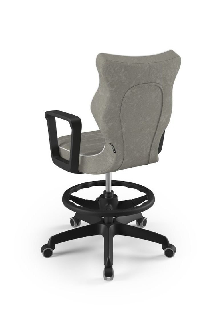 Entelo, Norm, krzesło biurowe z podnóżkiem i podłokietnikami, wzrost 159-188 cm, szare