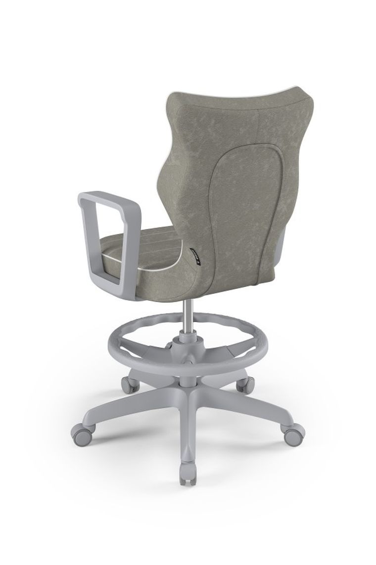 Entelo, Norm, krzesło biurowe z podnóżkiem i podłokietnikami, wzrost 159-188 cm, szare