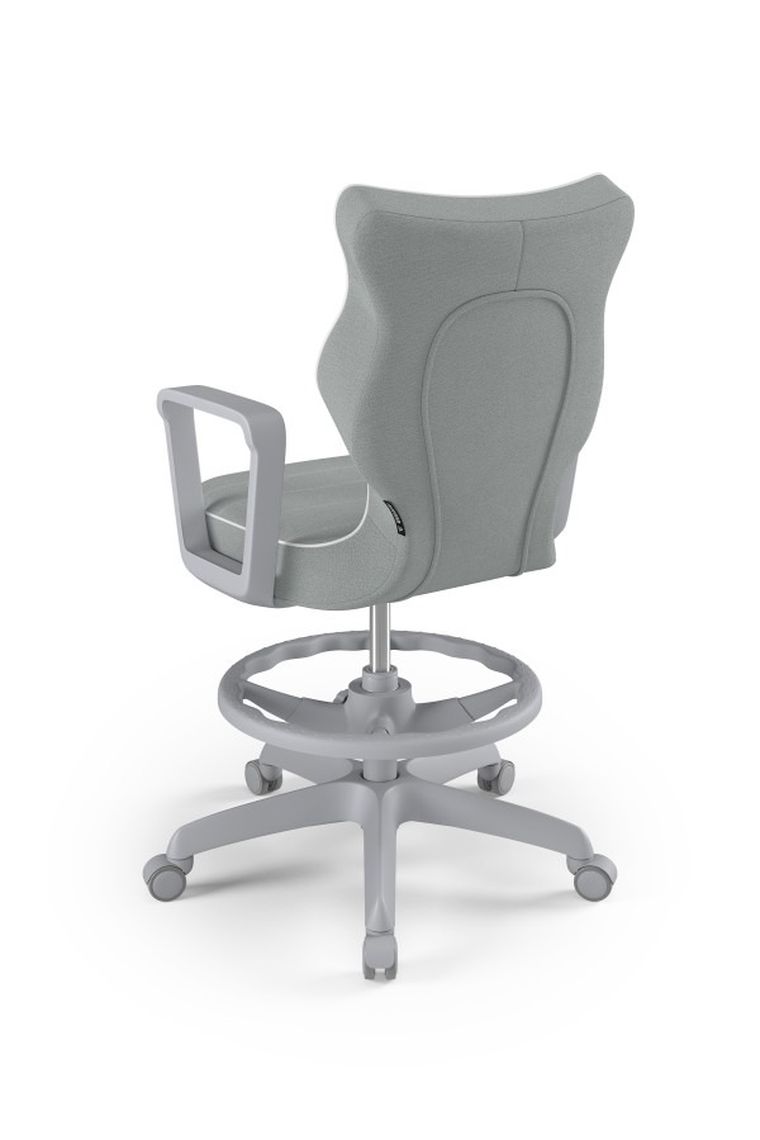 Entelo, Norm, krzesło biurowe z podnóżkiem i podłokietnikami, wzrost 159-188 cm, szare