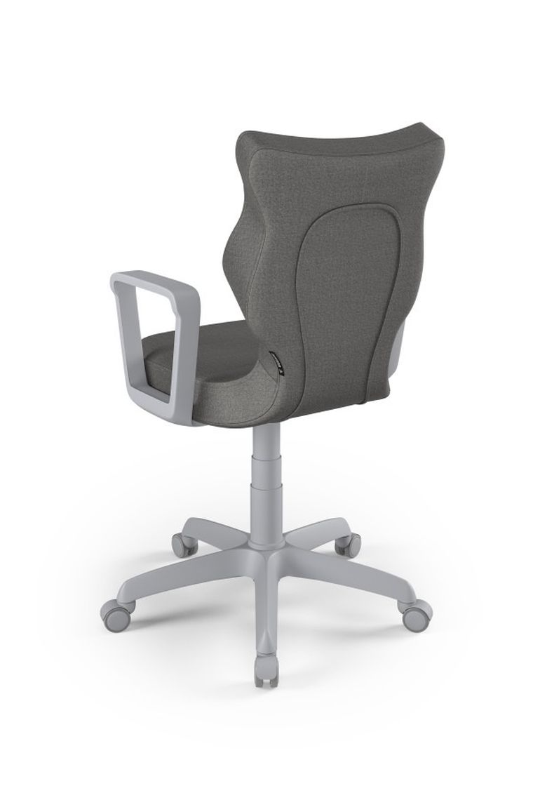 Entelo, Norm, krzesło młodzieżowe z podłokietnikami, wzrost 146-176,5 cm, ciemno szare