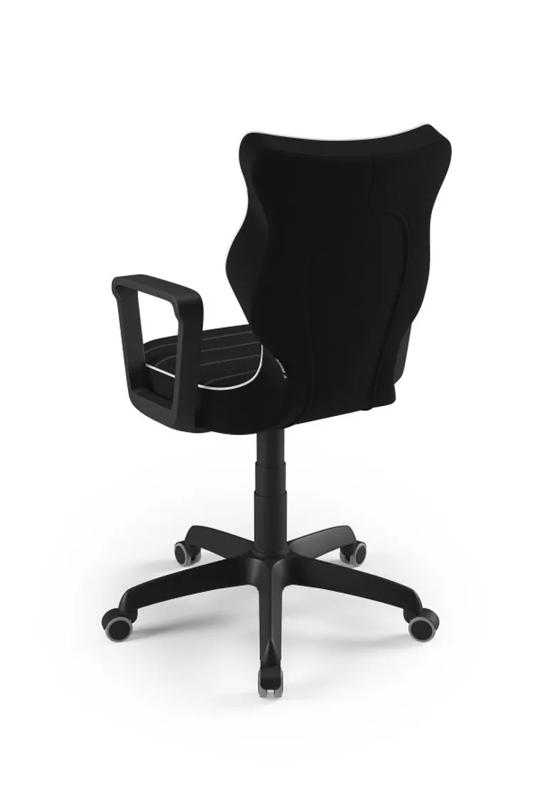 Entelo, Norm, krzesło młodzieżowe z podłokietnikami, wzrost 146-176,5 cm, czarne