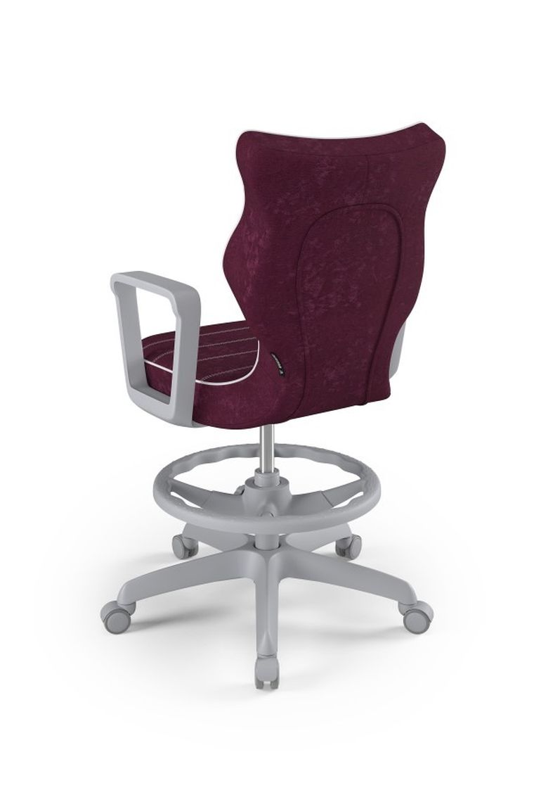 Entelo, Norm, krzesło młodzieżowe z podnóżkiem i podłokietnikami, wzrost 146-176,5 cm, fioletowe