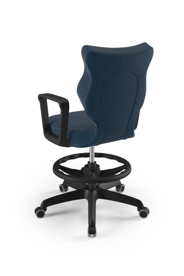 Entelo, Norm, krzesło młodzieżowe z podnóżkiem i podłokietnikami, wzrost 146-176,5 cm, niebieskie