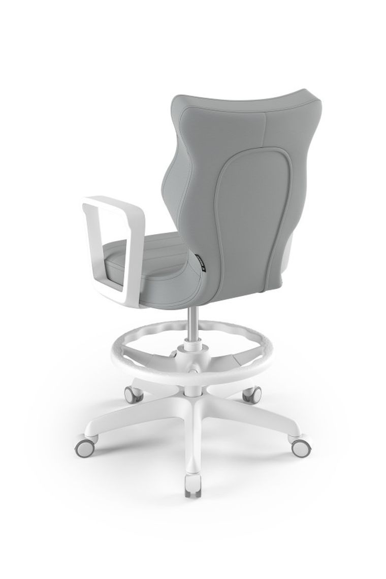 Entelo, Norm, krzesło młodzieżowe z podnóżkiem i podłokietnikami, wzrost 146-176,5 cm, szare