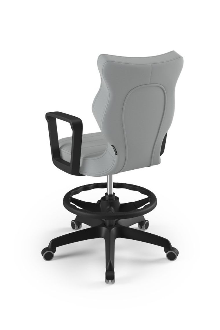 Entelo, Norm, krzesło młodzieżowe z podnóżkiem i podłokietnikami, wzrost 146-176,5 cm, szare