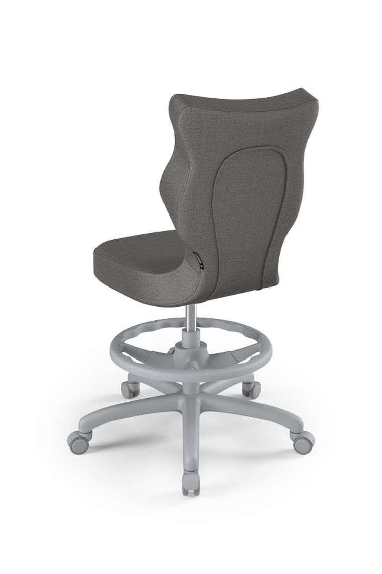 Entelo, Petit, krzesło młodzieżowe z podnóżkiem, wzrost 146-176,5 cm, ciemno szare