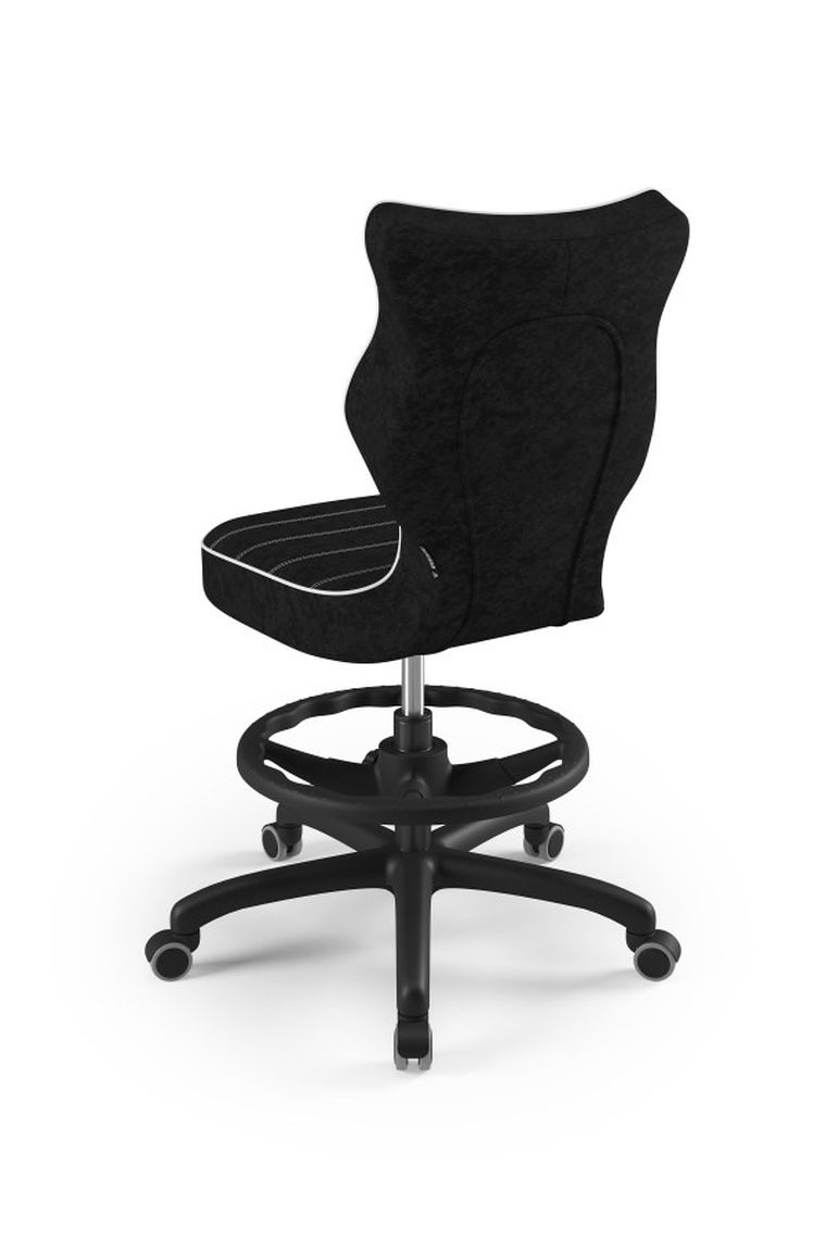 Entelo, Petit, krzesło młodzieżowe z podnóżkiem, wzrost 146-176,5 cm, czarne
